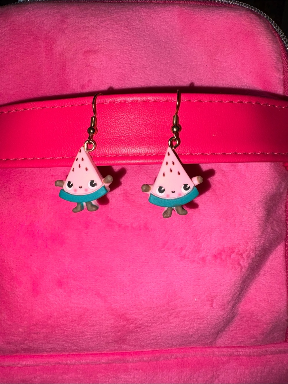 hand made  Pink Watermelon Slice earrings